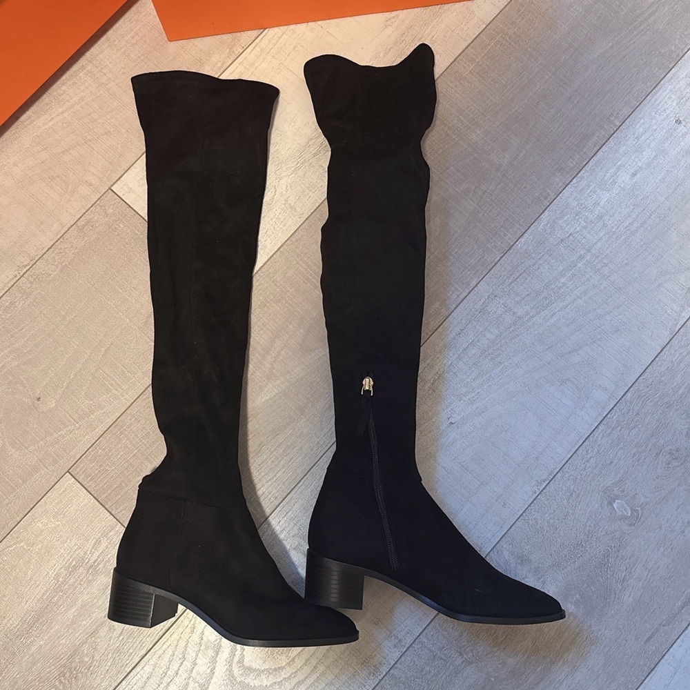 Mango Black Over-the-Knee Boots